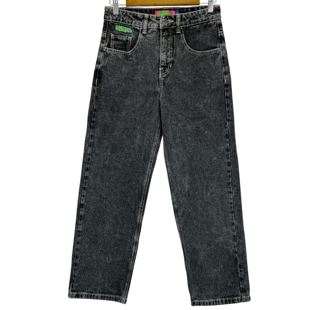 Empyre Women's Dark Gray Slouchy Baggy Straight Leg‎ Mid Rise Jeans Size 0